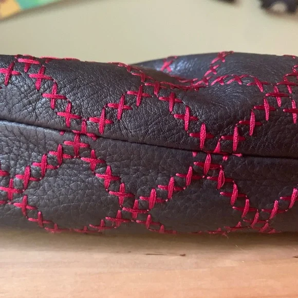 Isabella Fiore black leather embroidered large bag - Picture 5 of 13